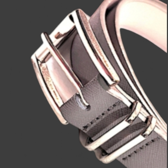 ❤️EUC H&M Women's Belt Size Small Gray/Tan with Gold Hardware - Picture 3 of 6